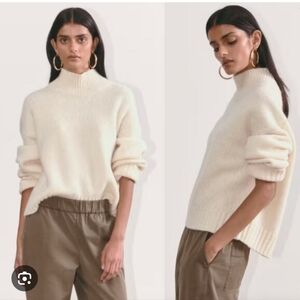NWT Everlane The Cloud Oversized Turtleneck Sweater In Camel Size Small